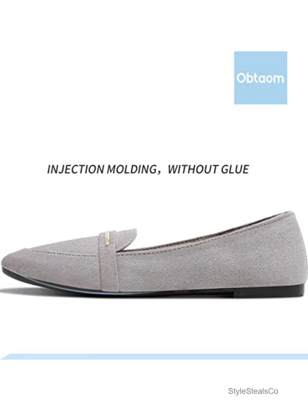 Pointy Toe Loafer Flat Faux Suede Slip On Penny Work Ballet Flat
